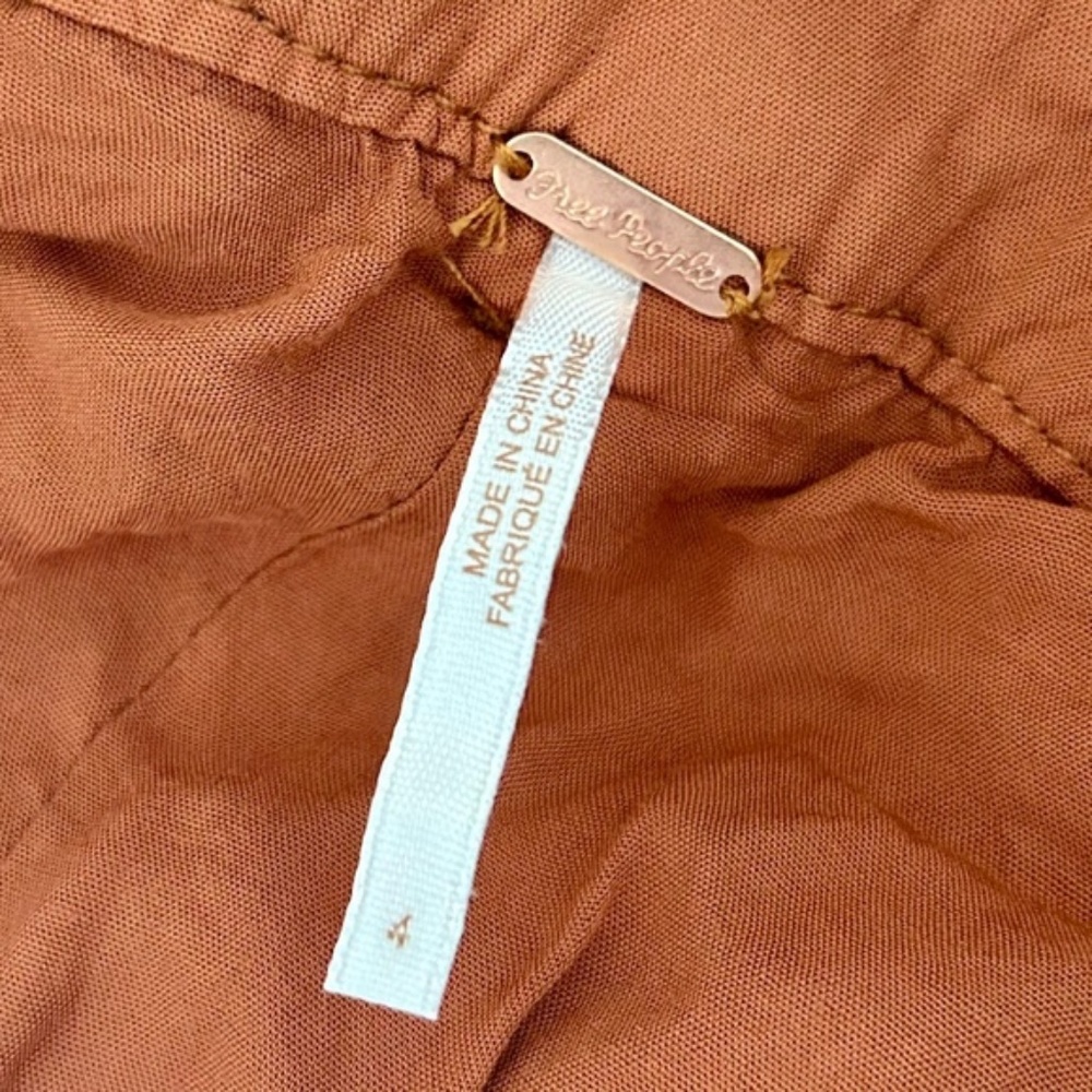 Free People Brown High-Waist Faux Leather Paperbag Pants - Picture 12 of 14